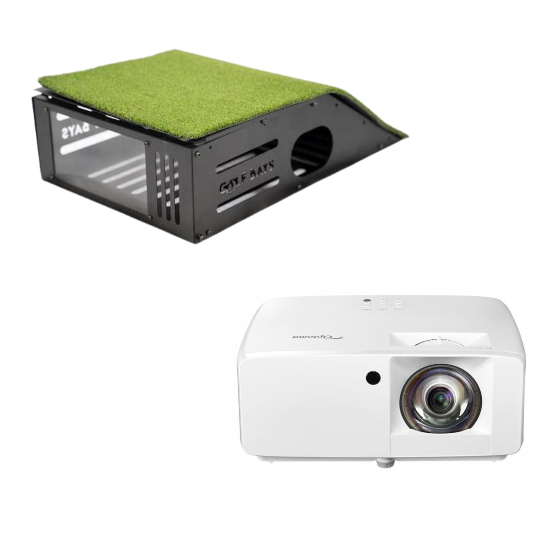 Optoma ZH350ST Short Throw Projector + Floor Mounted Case Bundle Golf Simulator Projector