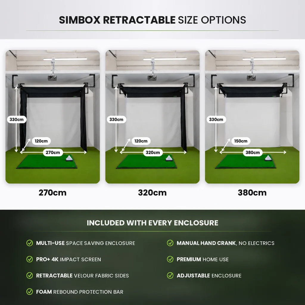 Garmin R10 Retractable Simbox Home Golf Simulator Package