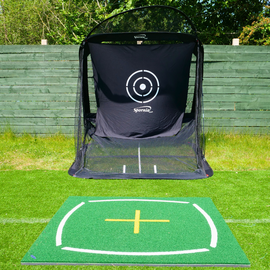 Spornia SPG-7 Golf Practice Net + Teaching Mat Bundle Spornia SPG-7 Golf Practice Net + Teaching Mat Bundle