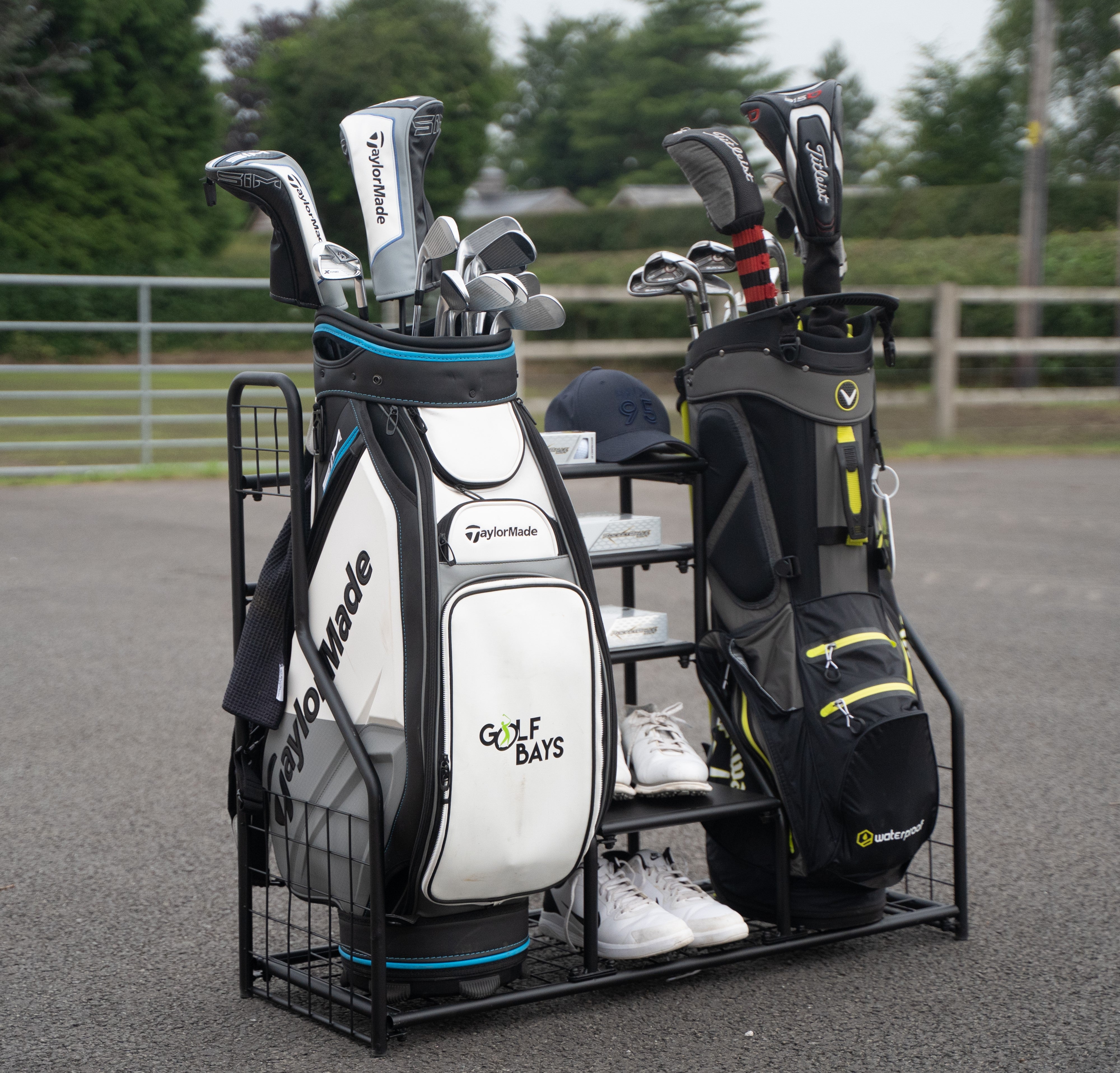 GolfBays Dual Bag Display Storage Organiser